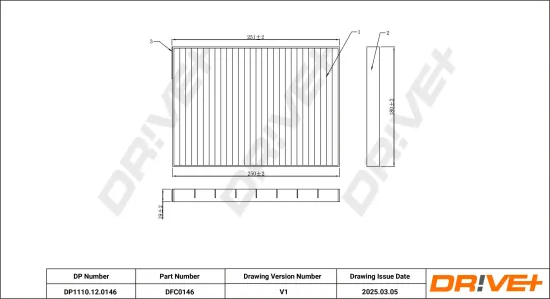 Filter, Innenraumluft Dr!ve+ DP1110.12.0146 Bild Filter, Innenraumluft Dr!ve+ DP1110.12.0146
