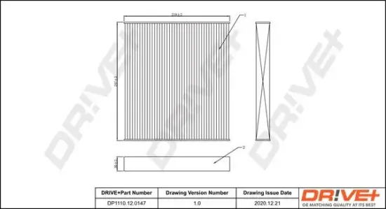 Filter, Innenraumluft Dr!ve+ DP1110.12.0147 Bild Filter, Innenraumluft Dr!ve+ DP1110.12.0147