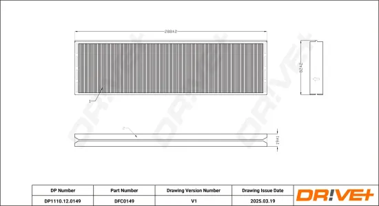 Filter, Innenraumluft Dr!ve+ DP1110.12.0149 Bild Filter, Innenraumluft Dr!ve+ DP1110.12.0149