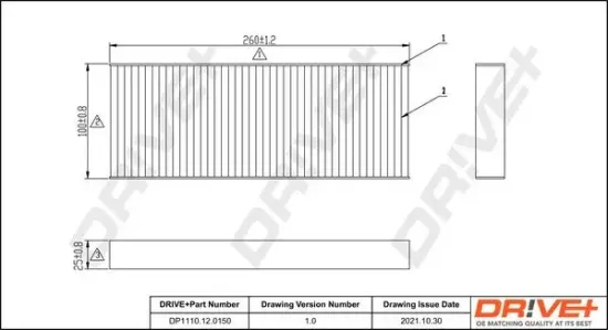 Filter, Innenraumluft Dr!ve+ DP1110.12.0150 Bild Filter, Innenraumluft Dr!ve+ DP1110.12.0150