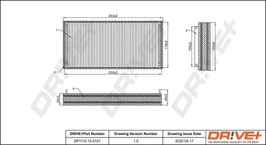 Filter, Innenraumluft Dr!ve+ DP1110.12.0151 Bild Filter, Innenraumluft Dr!ve+ DP1110.12.0151