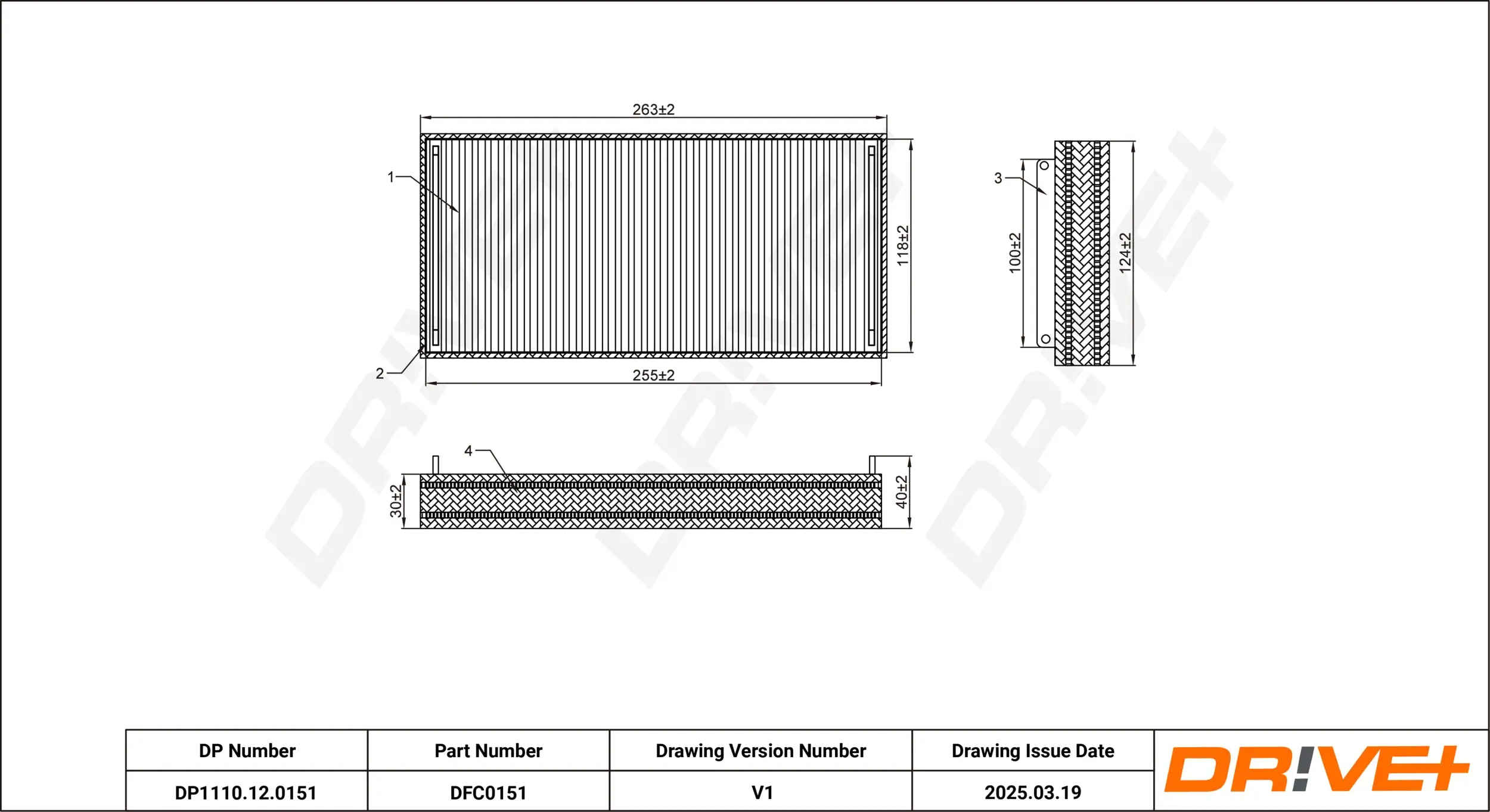 Filter, Innenraumluft Dr!ve+ DP1110.12.0151