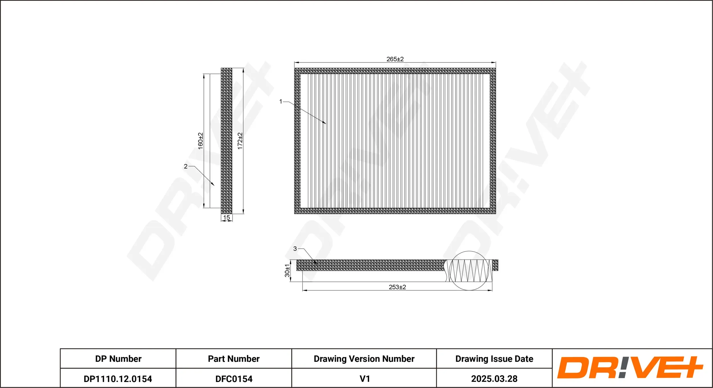 Filter, Innenraumluft Dr!ve+ DP1110.12.0154