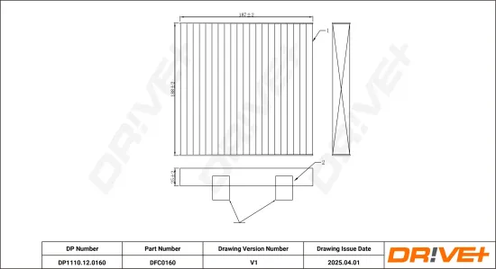 Filter, Innenraumluft Dr!ve+ DP1110.12.0160 Bild Filter, Innenraumluft Dr!ve+ DP1110.12.0160
