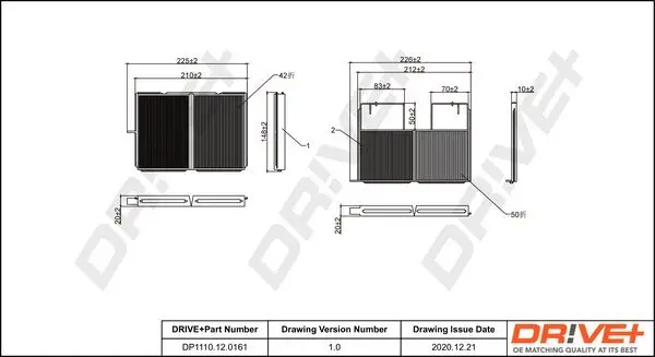 Filter, Innenraumluft Dr!ve+ DP1110.12.0161