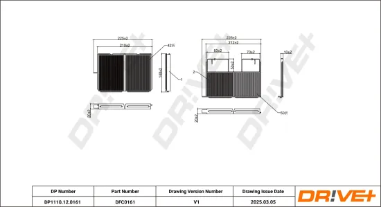 Filter, Innenraumluft Dr!ve+ DP1110.12.0161 Bild Filter, Innenraumluft Dr!ve+ DP1110.12.0161
