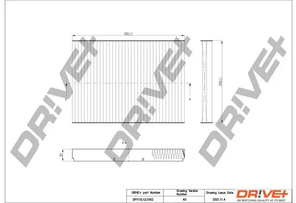 Filter, Innenraumluft Dr!ve+ DP1110.12.0162