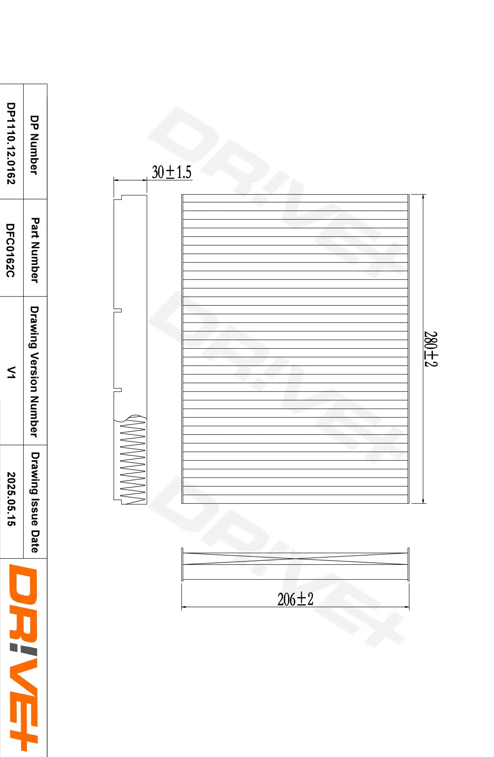 Filter, Innenraumluft Dr!ve+ DP1110.12.0162