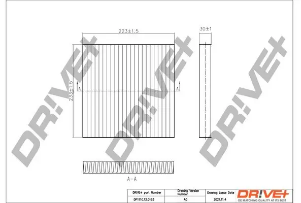 Filter, Innenraumluft Dr!ve+ DP1110.12.0163