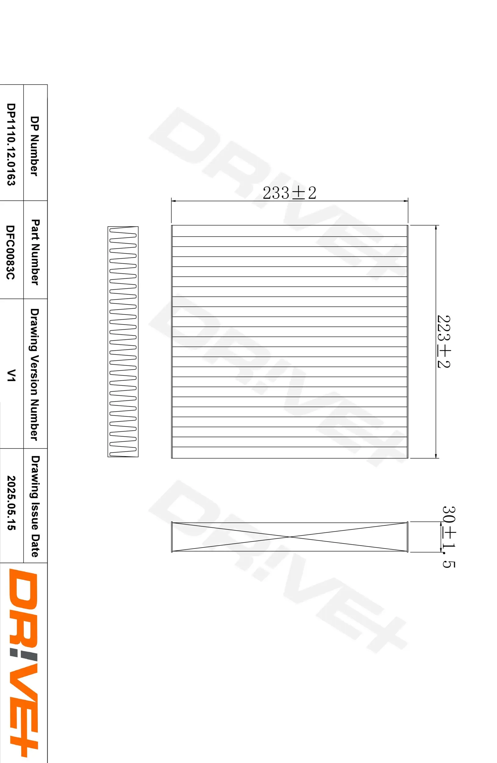 Filter, Innenraumluft Dr!ve+ DP1110.12.0163