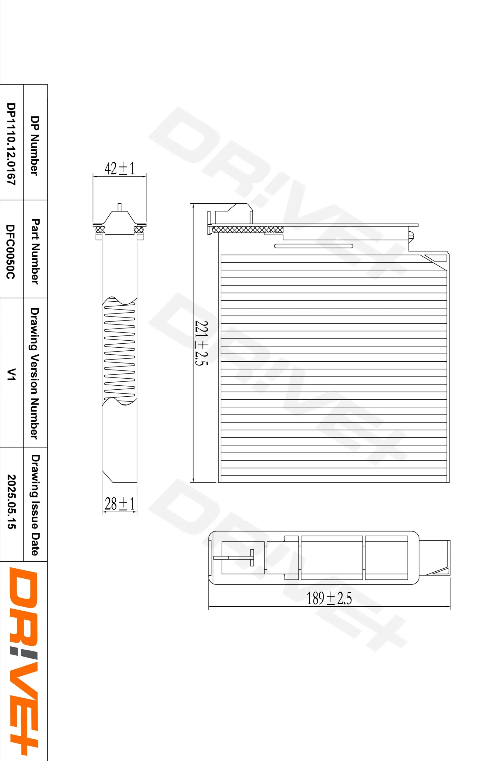 Filter, Innenraumluft Dr!ve+ DP1110.12.0167
