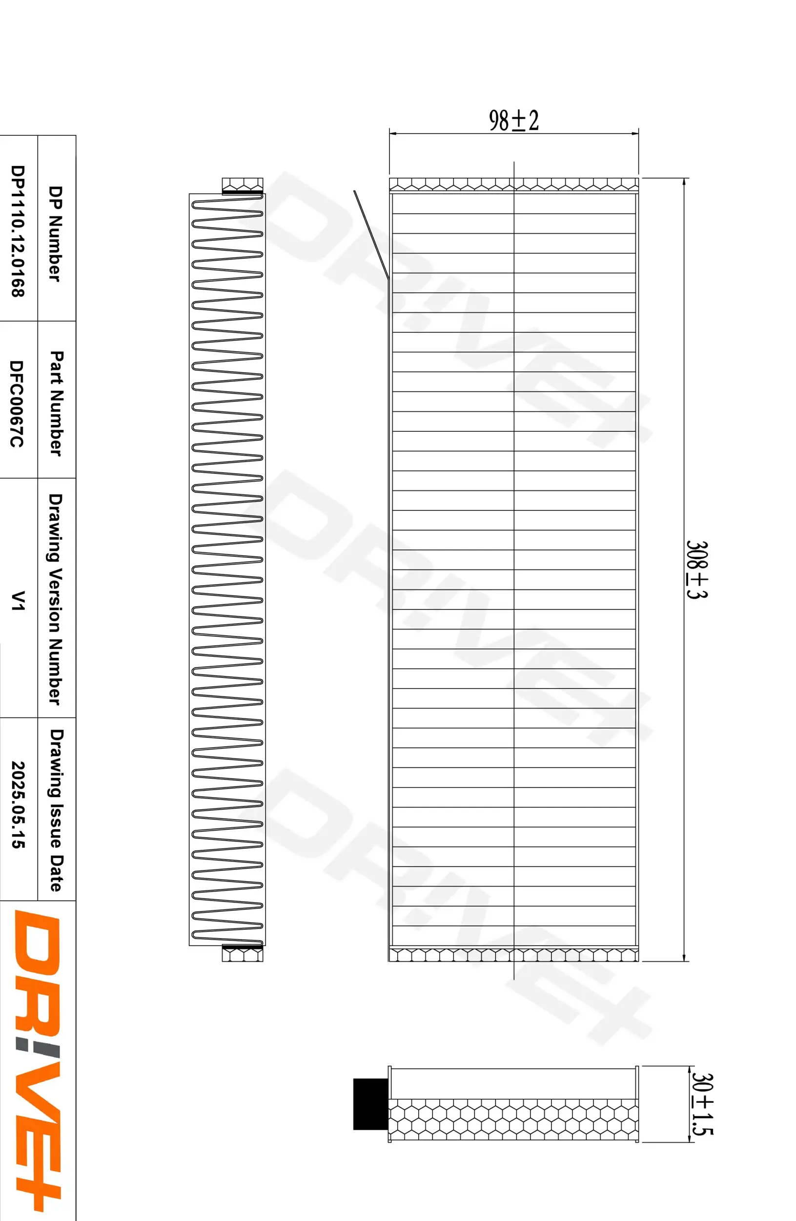 Filter, Innenraumluft Dr!ve+ DP1110.12.0168