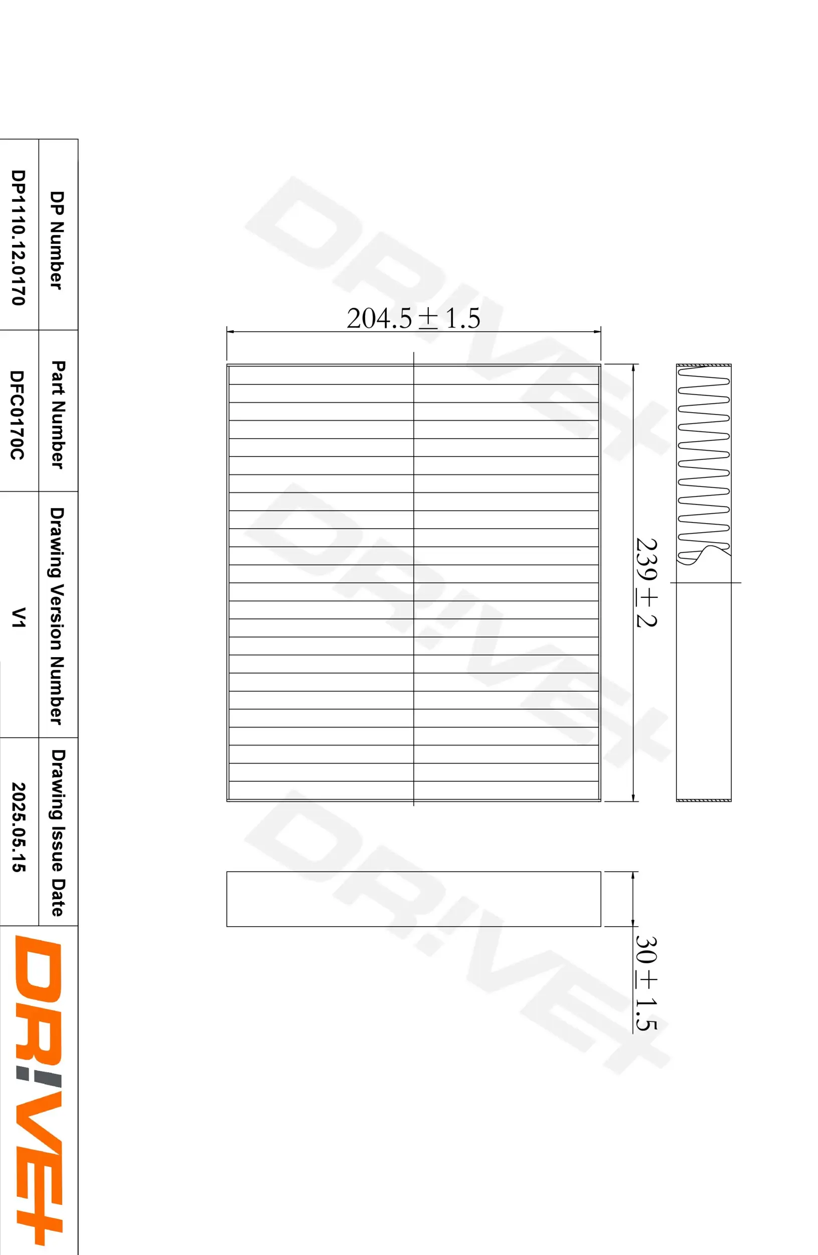 Filter, Innenraumluft Dr!ve+ DP1110.12.0170