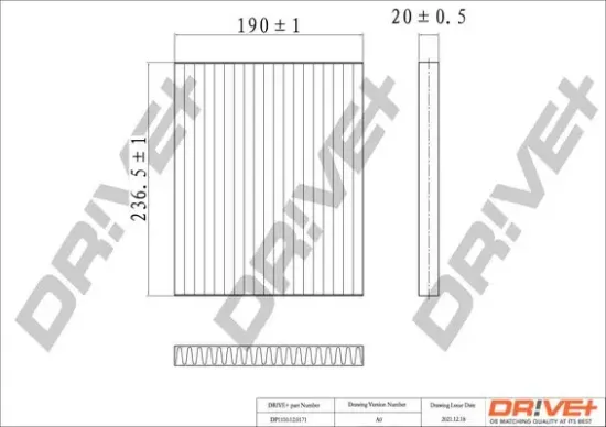Filter, Innenraumluft DR!VE+ DP1110.12.0171 Bild Filter, Innenraumluft DR!VE+ DP1110.12.0171