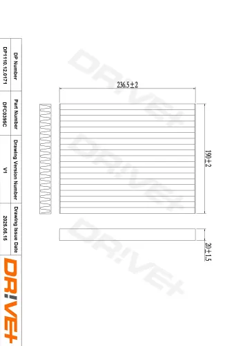 Filter, Innenraumluft Dr!ve+ DP1110.12.0171 Bild Filter, Innenraumluft Dr!ve+ DP1110.12.0171