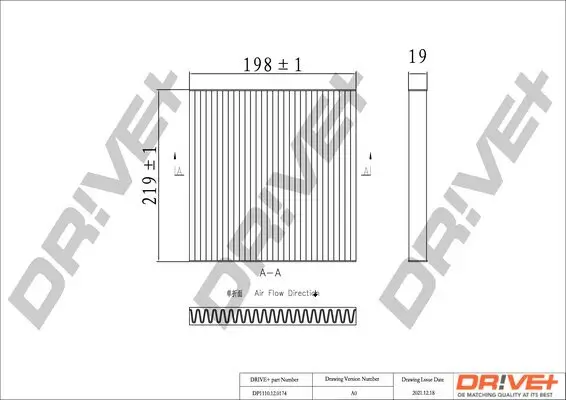 Filter, Innenraumluft Dr!ve+ DP1110.12.0174