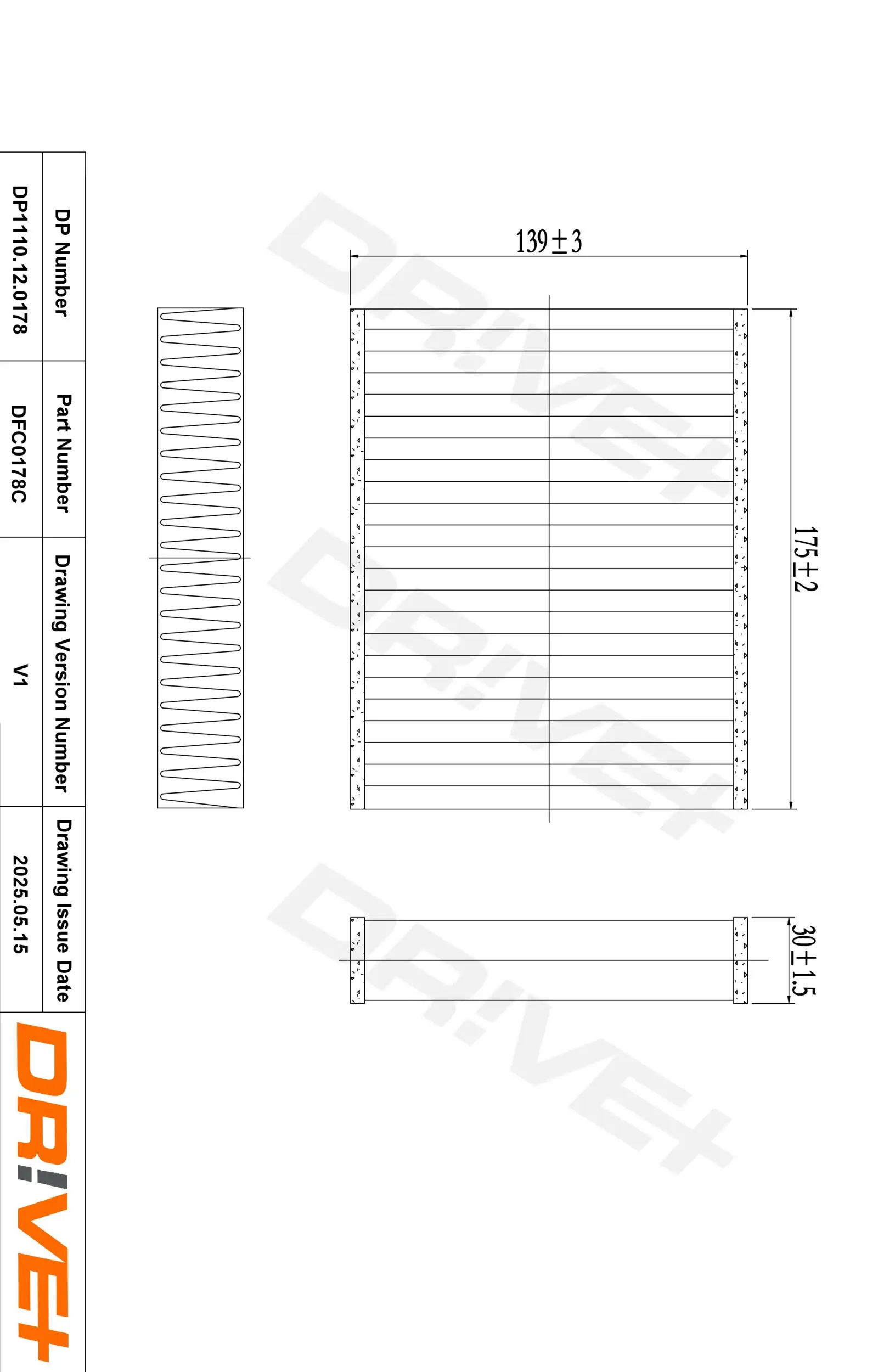 Filter, Innenraumluft Dr!ve+ DP1110.12.0178