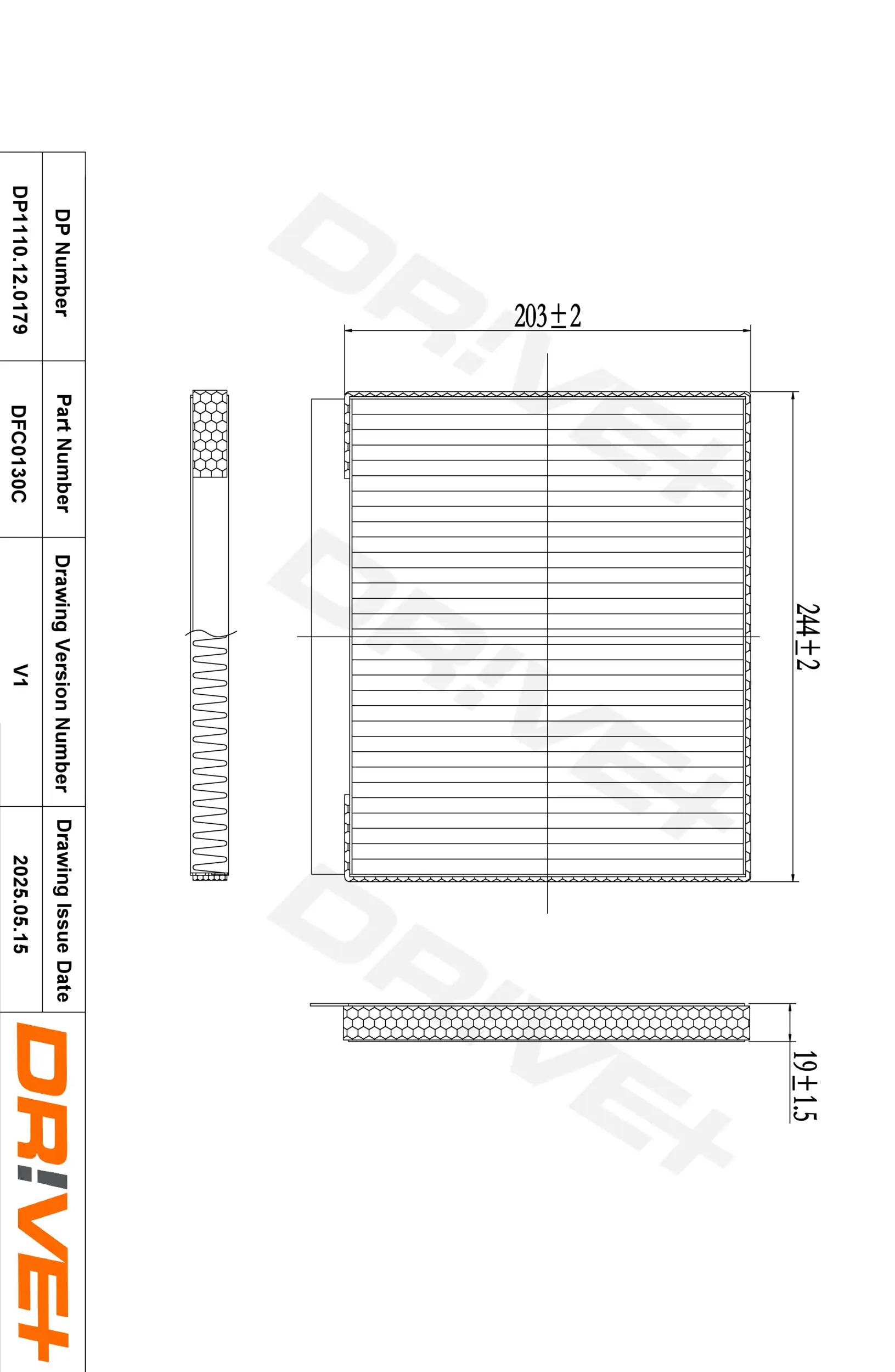Filter, Innenraumluft Dr!ve+ DP1110.12.0179