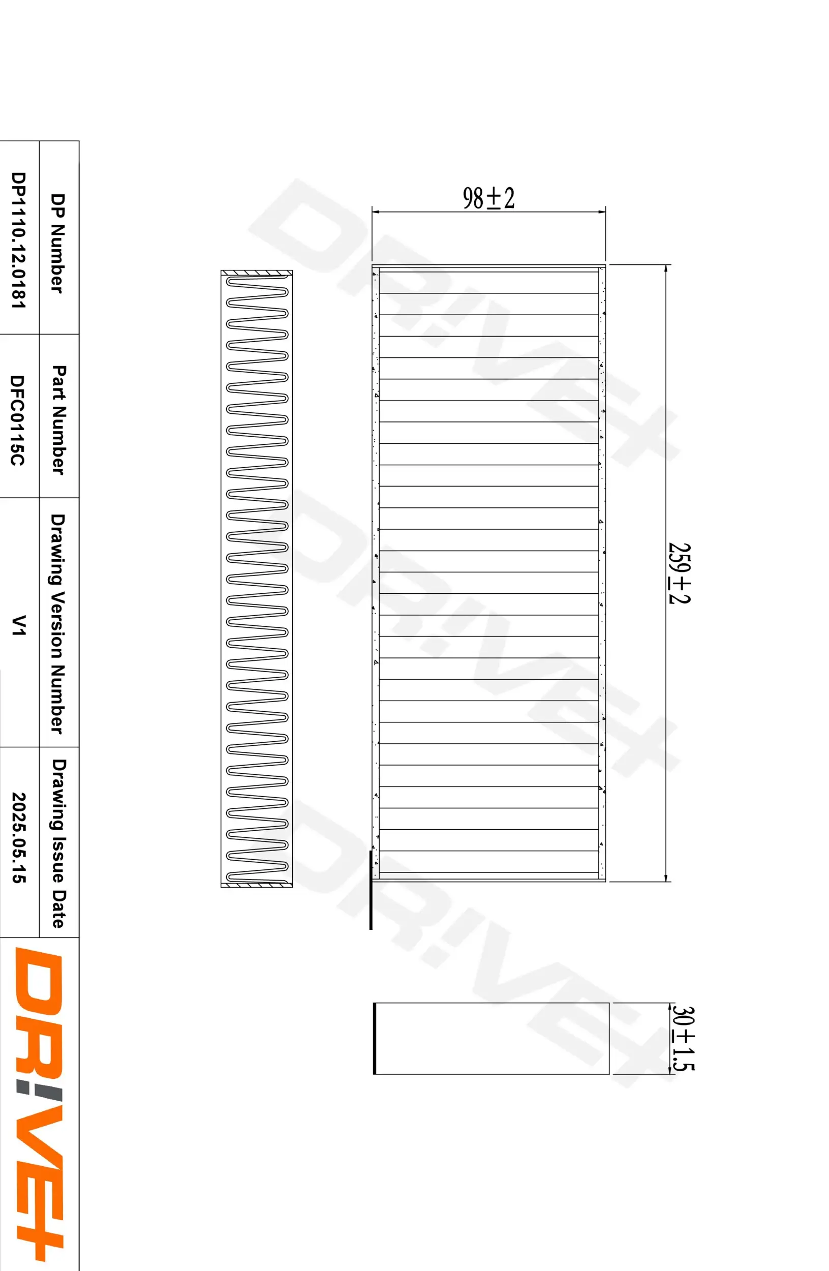 Filter, Innenraumluft Dr!ve+ DP1110.12.0181