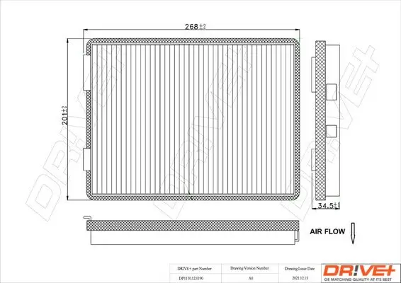 Filter, Innenraumluft Dr!ve+ DP1110.12.0190