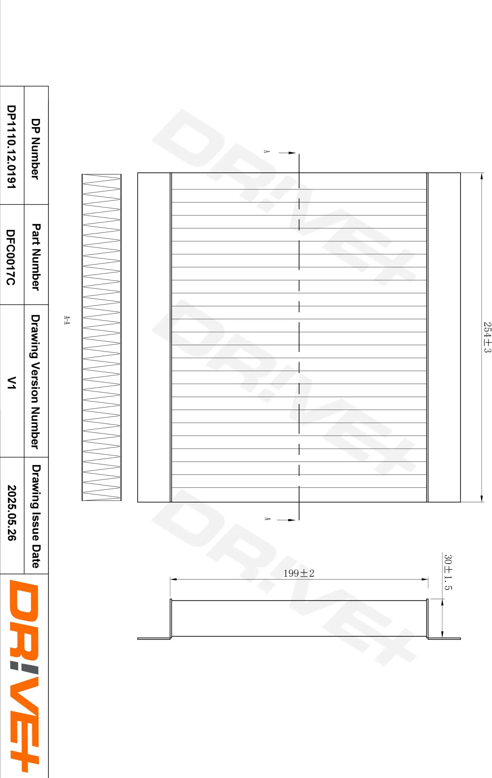 Filter, Innenraumluft Dr!ve+ DP1110.12.0191
