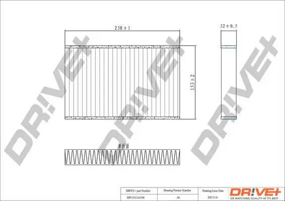 Filter, Innenraumluft Dr!ve+ DP1110.12.0194