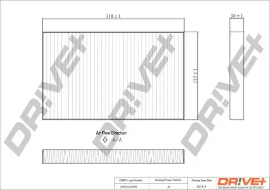 Filter, Innenraumluft Dr!ve+ DP1110.12.0198 Bild Filter, Innenraumluft Dr!ve+ DP1110.12.0198