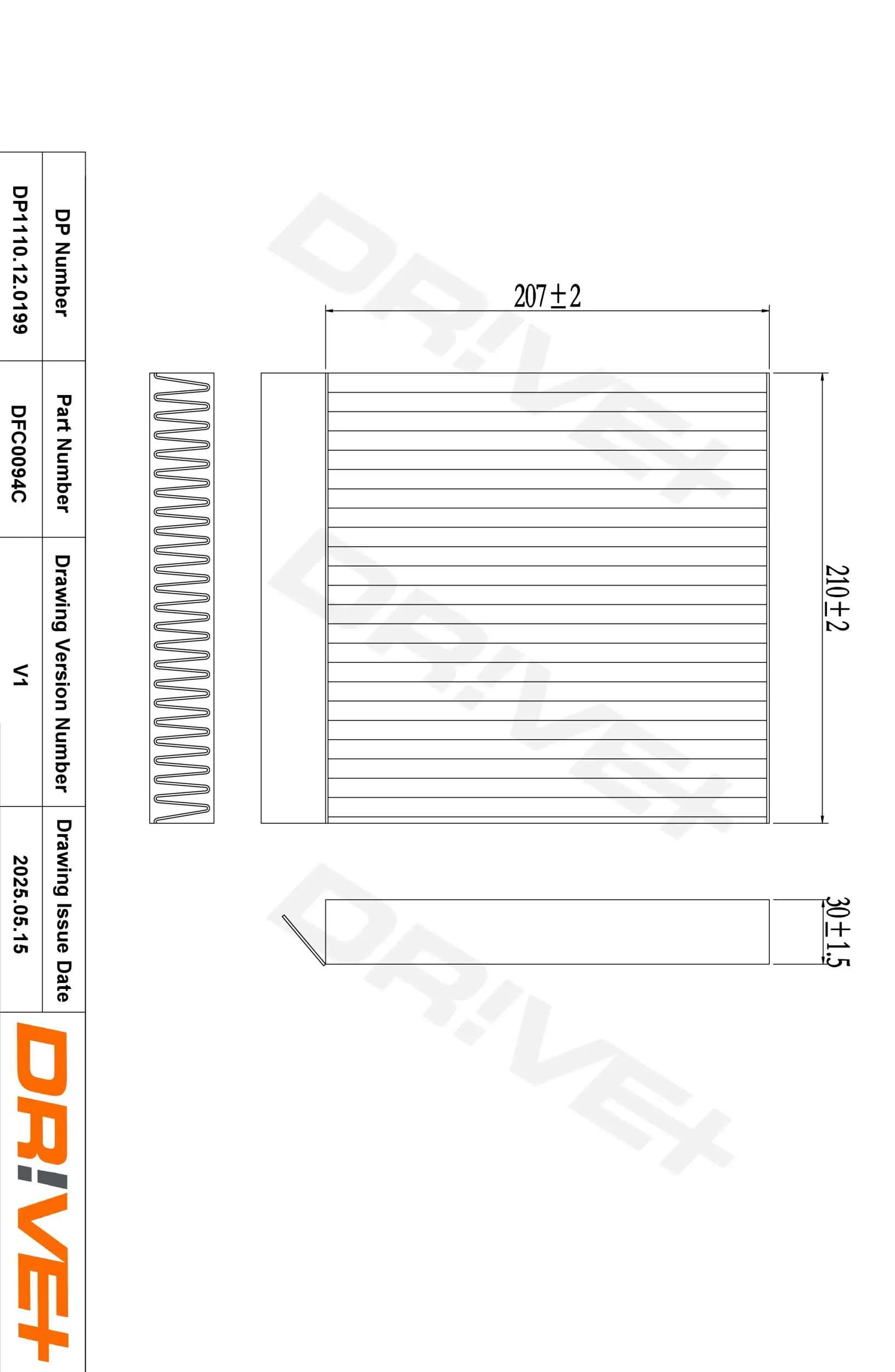 Filter, Innenraumluft Dr!ve+ DP1110.12.0199
