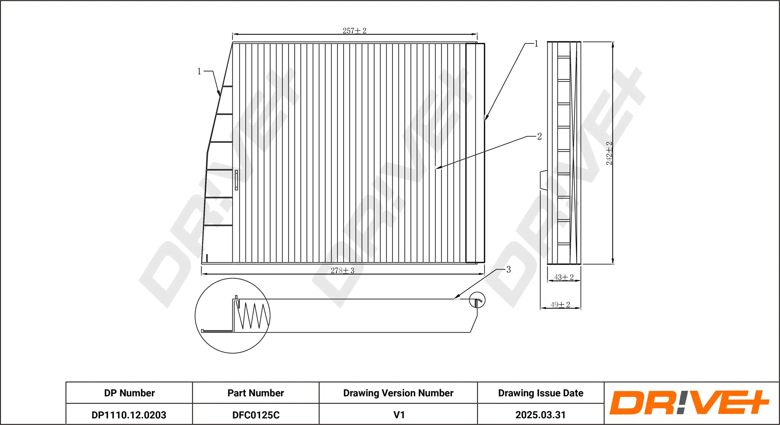 Filter, Innenraumluft Dr!ve+ DP1110.12.0203