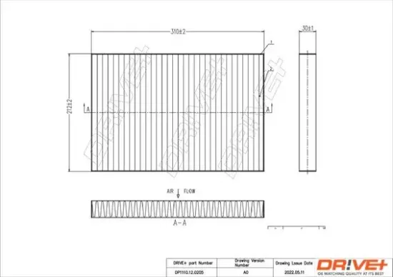 Filter, Innenraumluft Dr!ve+ DP1110.12.0205 Bild Filter, Innenraumluft Dr!ve+ DP1110.12.0205
