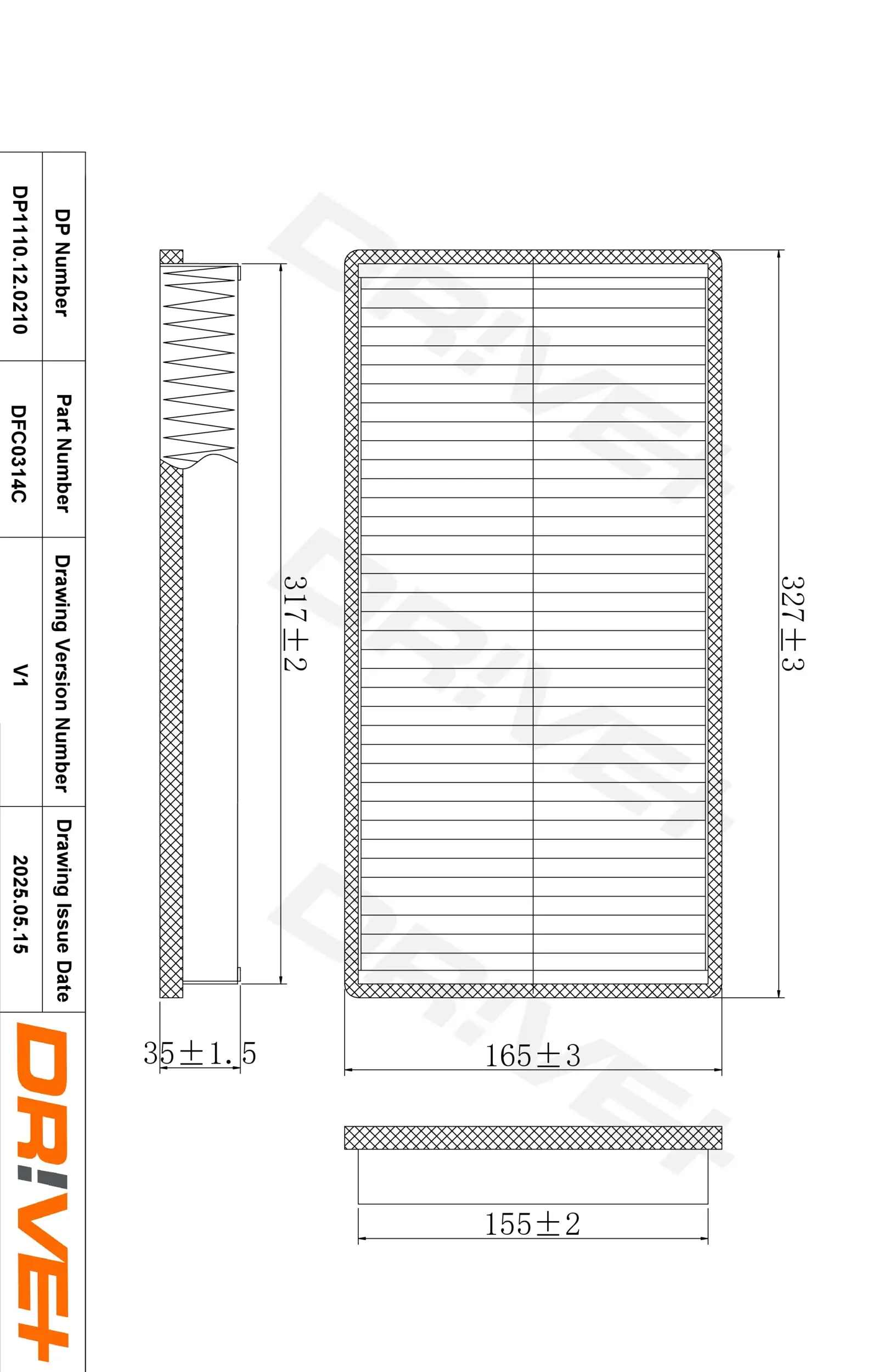 Filter, Innenraumluft Dr!ve+ DP1110.12.0210