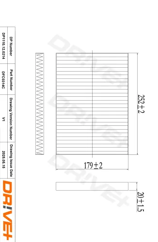 Filter, Innenraumluft DR!VE+ DP1110.12.0214 Bild Filter, Innenraumluft DR!VE+ DP1110.12.0214