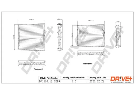 Filter, Innenraumluft Dr!ve+ DP1110.12.0215 Bild Filter, Innenraumluft Dr!ve+ DP1110.12.0215
