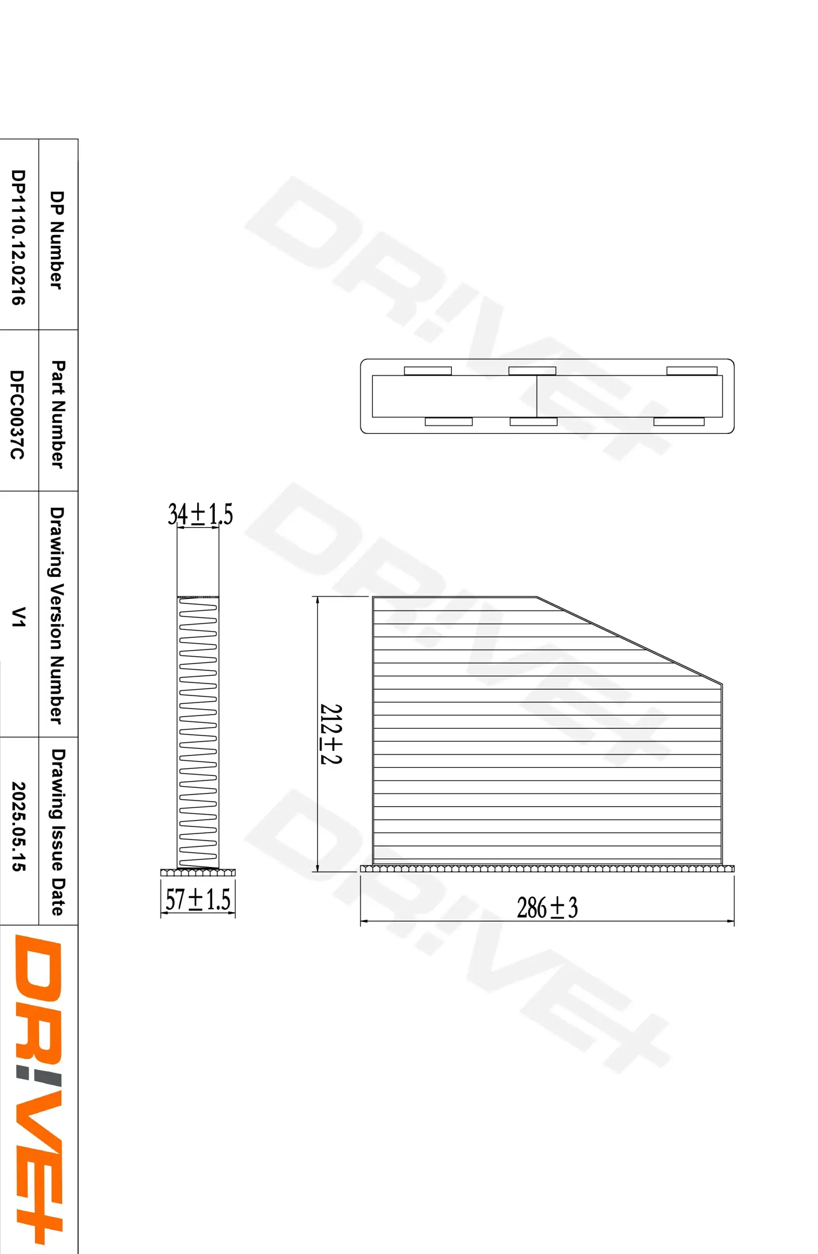 Filter, Innenraumluft Dr!ve+ DP1110.12.0216