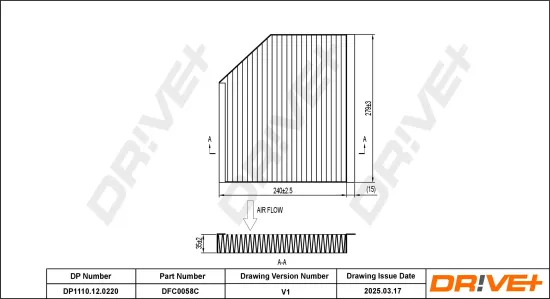 Filter, Innenraumluft Dr!ve+ DP1110.12.0220 Bild Filter, Innenraumluft Dr!ve+ DP1110.12.0220