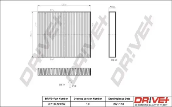 Filter, Innenraumluft Dr!ve+ DP1110.12.0222 Bild Filter, Innenraumluft Dr!ve+ DP1110.12.0222
