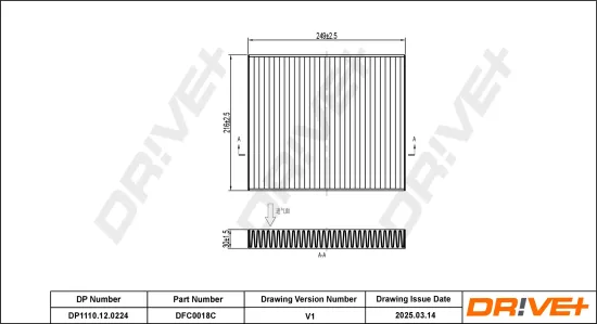 Filter, Innenraumluft Dr!ve+ DP1110.12.0224 Bild Filter, Innenraumluft Dr!ve+ DP1110.12.0224