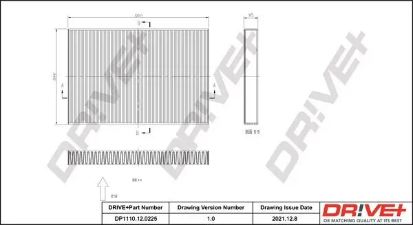 Filter, Innenraumluft Dr!ve+ DP1110.12.0225