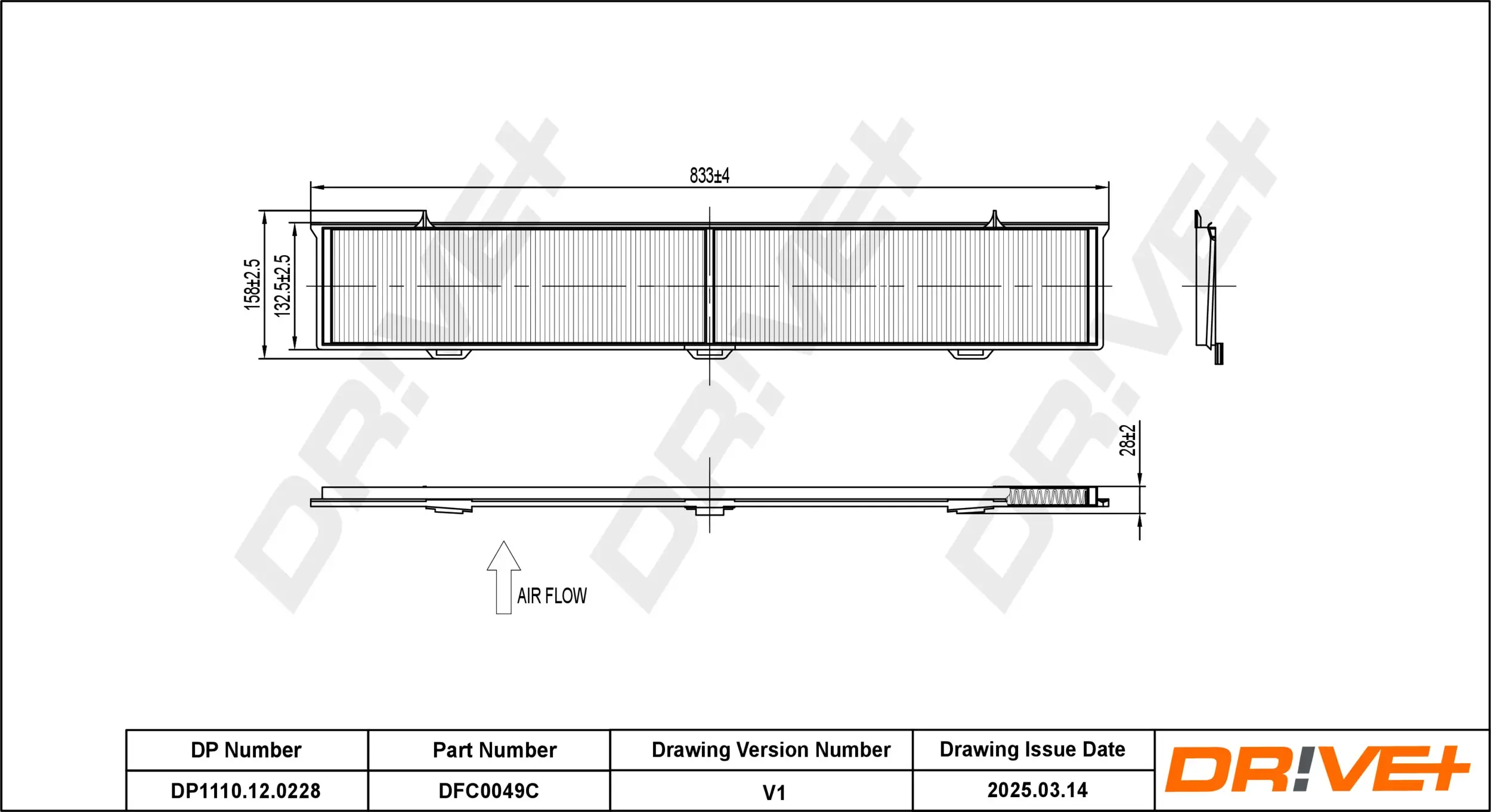 Filter, Innenraumluft Dr!ve+ DP1110.12.0228