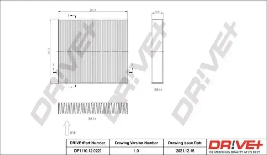 Filter, Innenraumluft Dr!ve+ DP1110.12.0229 Bild Filter, Innenraumluft Dr!ve+ DP1110.12.0229