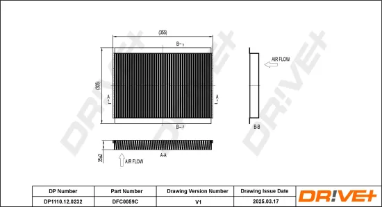 Filter, Innenraumluft Dr!ve+ DP1110.12.0232 Bild Filter, Innenraumluft Dr!ve+ DP1110.12.0232