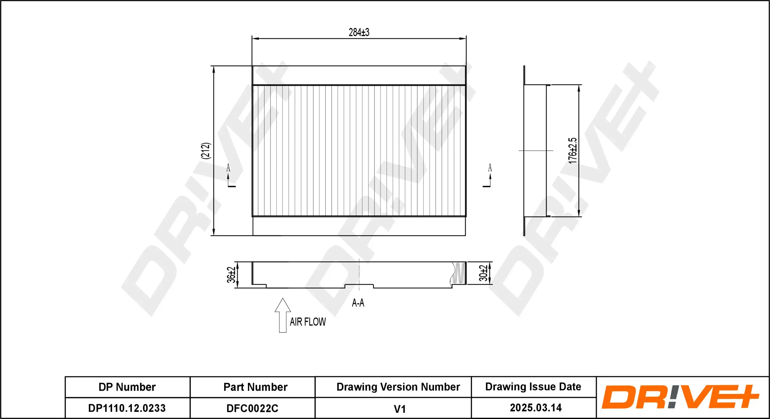 Filter, Innenraumluft Dr!ve+ DP1110.12.0233