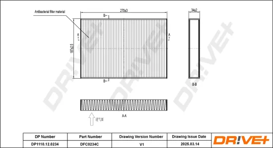 Filter, Innenraumluft Dr!ve+ DP1110.12.0234 Bild Filter, Innenraumluft Dr!ve+ DP1110.12.0234