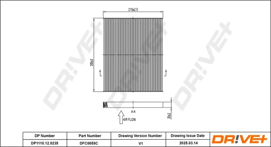 Filter, Innenraumluft Dr!ve+ DP1110.12.0235 Bild Filter, Innenraumluft Dr!ve+ DP1110.12.0235