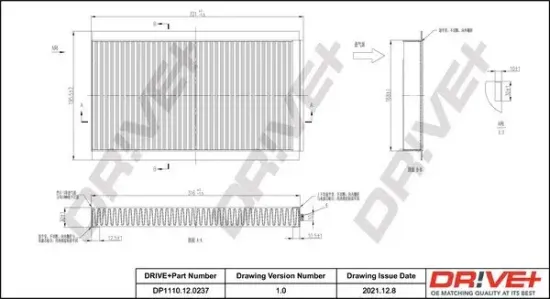 Filter, Innenraumluft Dr!ve+ DP1110.12.0237 Bild Filter, Innenraumluft Dr!ve+ DP1110.12.0237