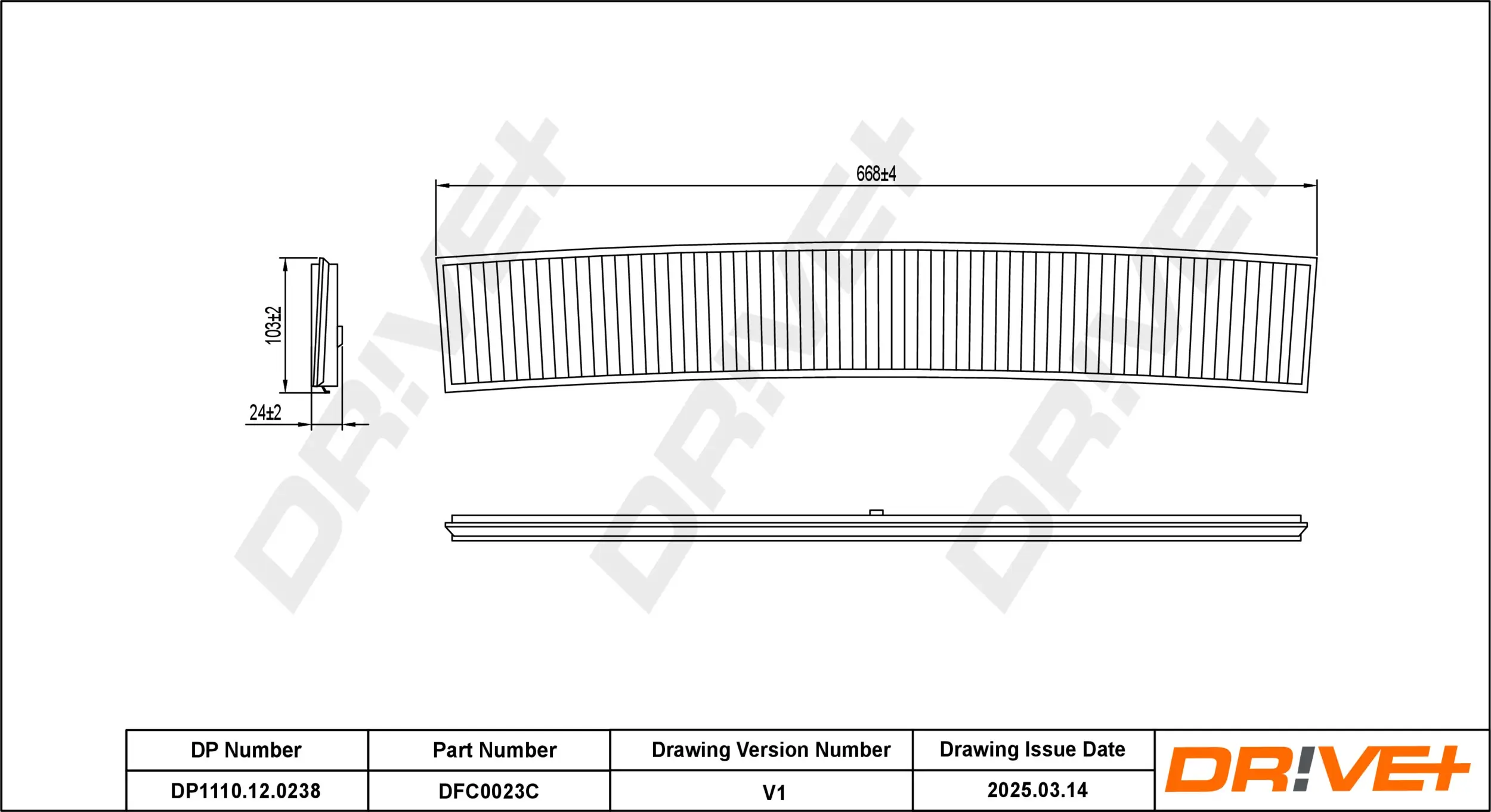 Filter, Innenraumluft Dr!ve+ DP1110.12.0238