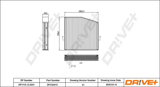 Filter, Innenraumluft Dr!ve+ DP1110.12.0241 Bild Filter, Innenraumluft Dr!ve+ DP1110.12.0241