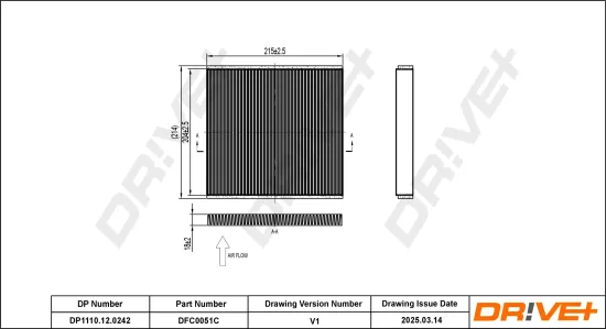 Filter, Innenraumluft Dr!ve+ DP1110.12.0242 Bild Filter, Innenraumluft Dr!ve+ DP1110.12.0242
