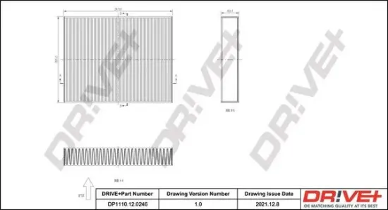 Filter, Innenraumluft Dr!ve+ DP1110.12.0246 Bild Filter, Innenraumluft Dr!ve+ DP1110.12.0246