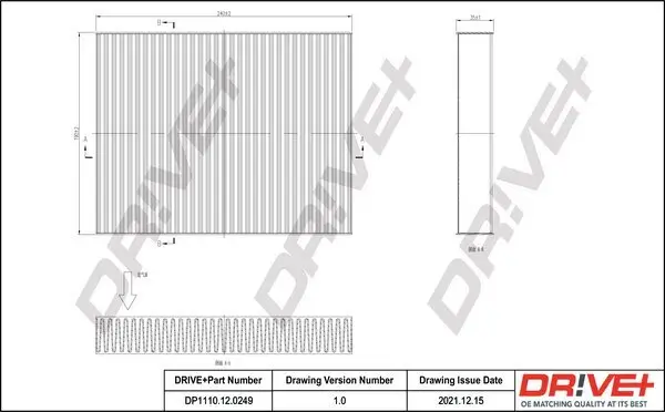 Filter, Innenraumluft Dr!ve+ DP1110.12.0249